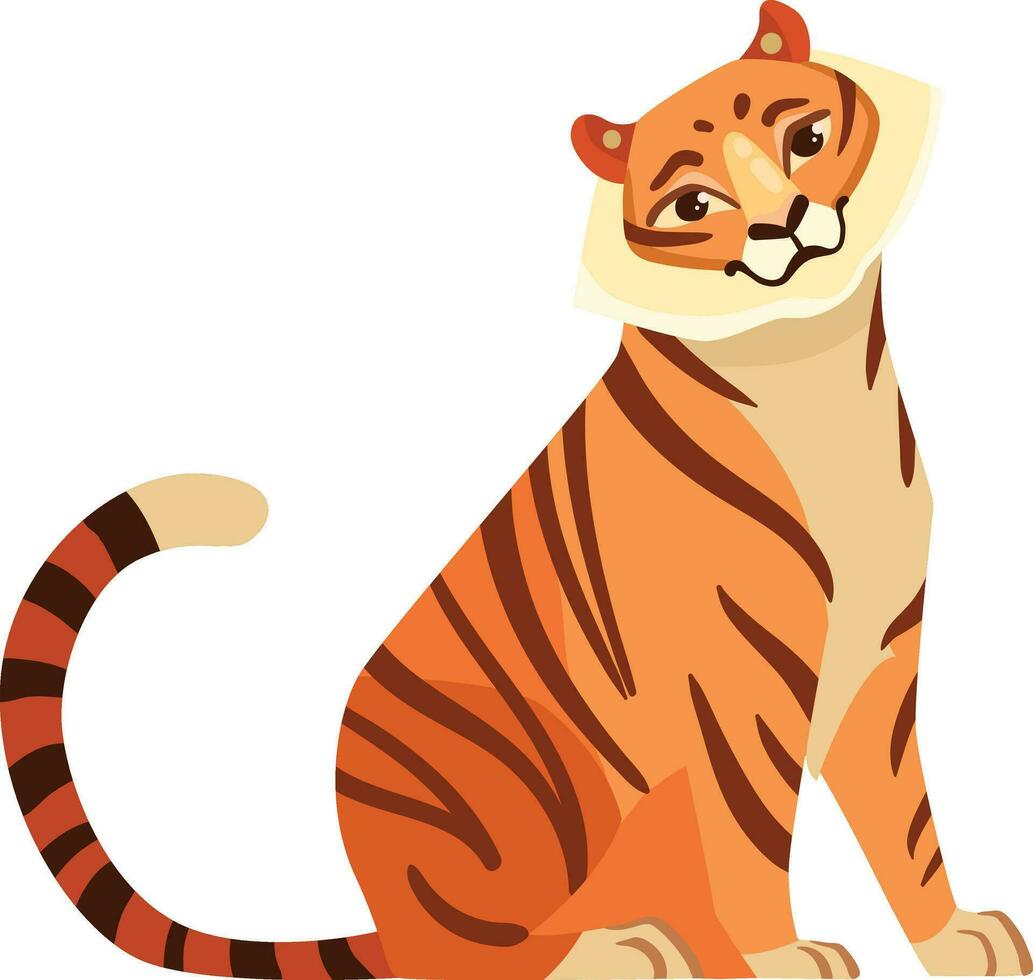 Tigre mamífero animal dibujos animados vector