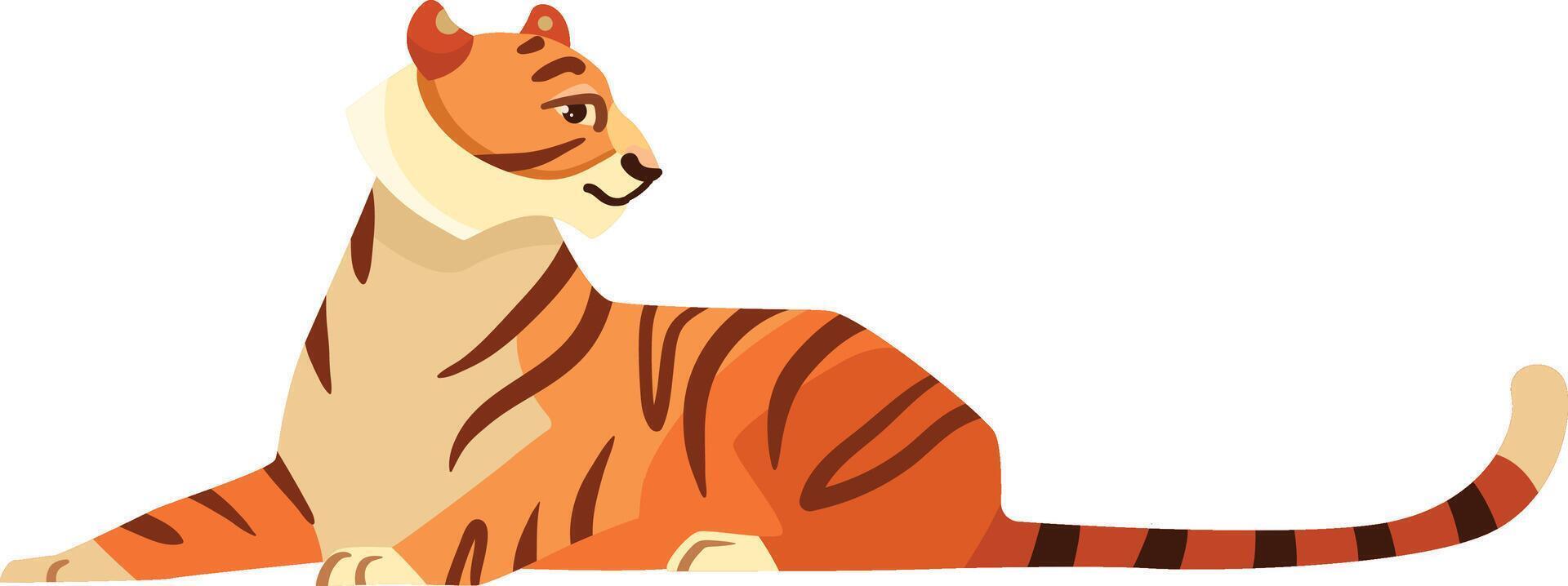 chino salvaje Tigre dibujos animados personaje vector