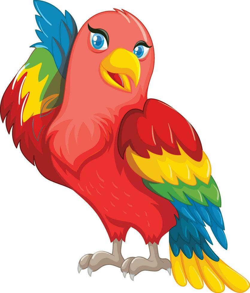 Beautiful parrot with colorful wings vector