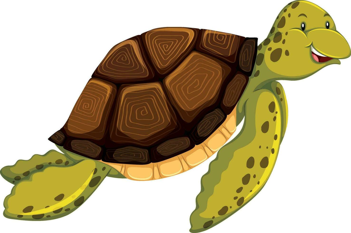 Turtle Marine Animal Cartoon Colored vector