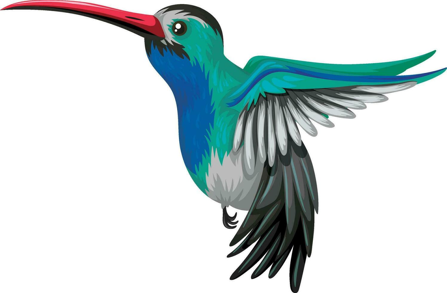 etiqueta engomada de la historieta del animal del colibrí vector