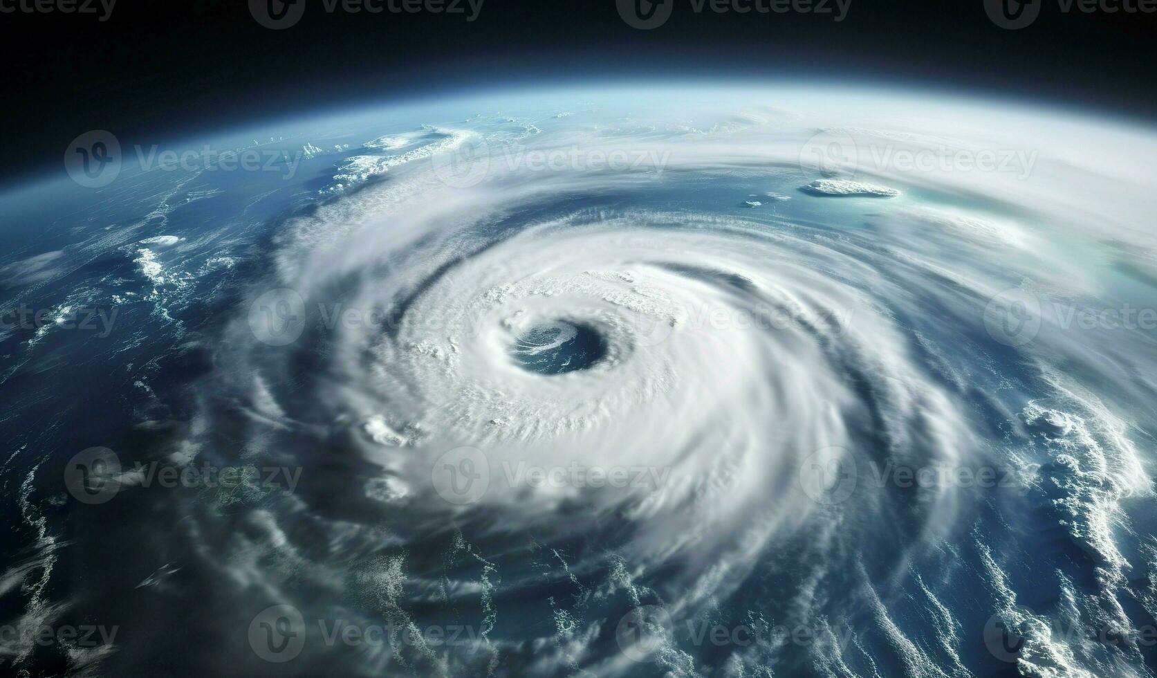 AI generated Super Typhoon, tropical storm, cyclone, tornado, over ocean. Weather background. Generative AI photo