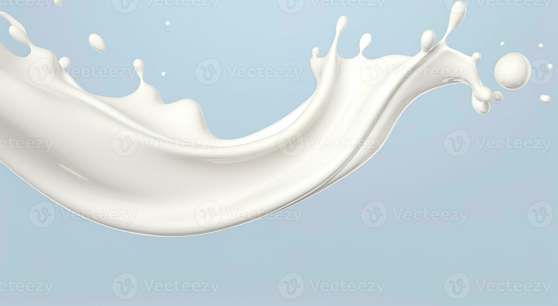 ai generado blanco Leche chapoteo aislado en fondo, líquido o yogur chapoteo, 3d ilustración. generativo ai foto