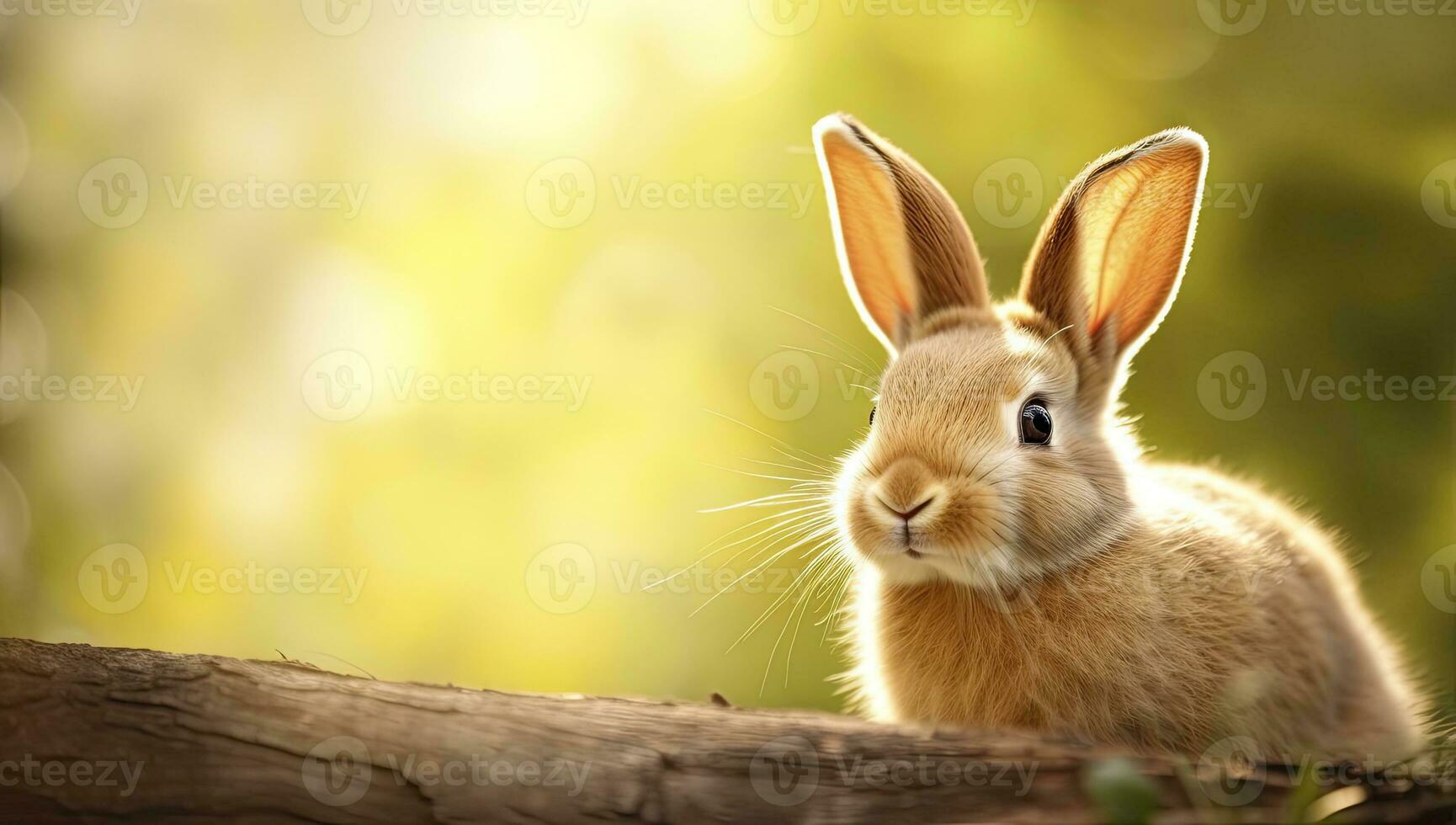 AI generated Easter Bunny with beautiful Spring Nature. AI Generated photo