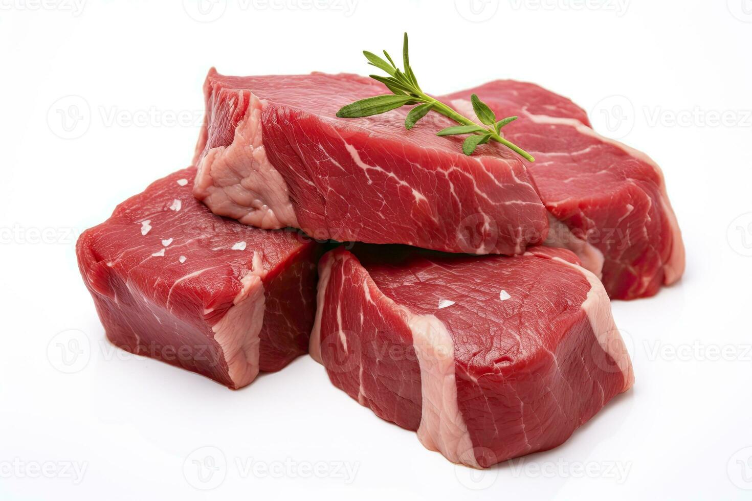 AI generated Fillet steak beef meat isolated on white background. AI Generated photo