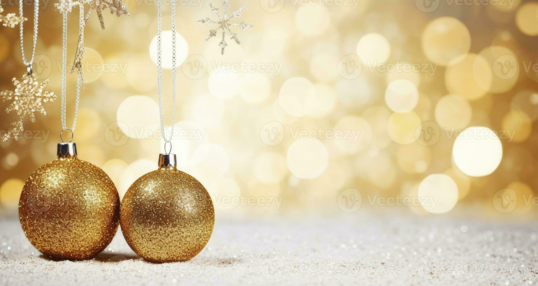 AI generated Christmas boll with Christmas background. AI Generated photo
