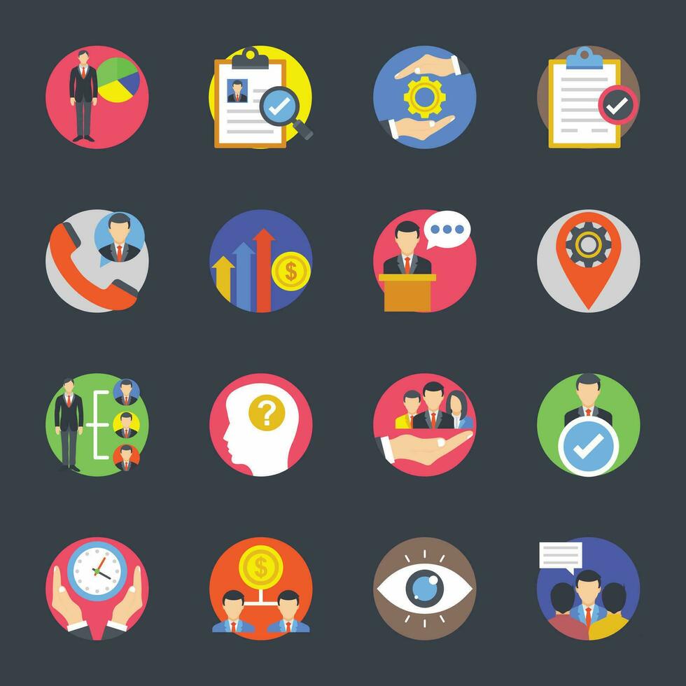 Pack of Business and Banking Flat Icons vector