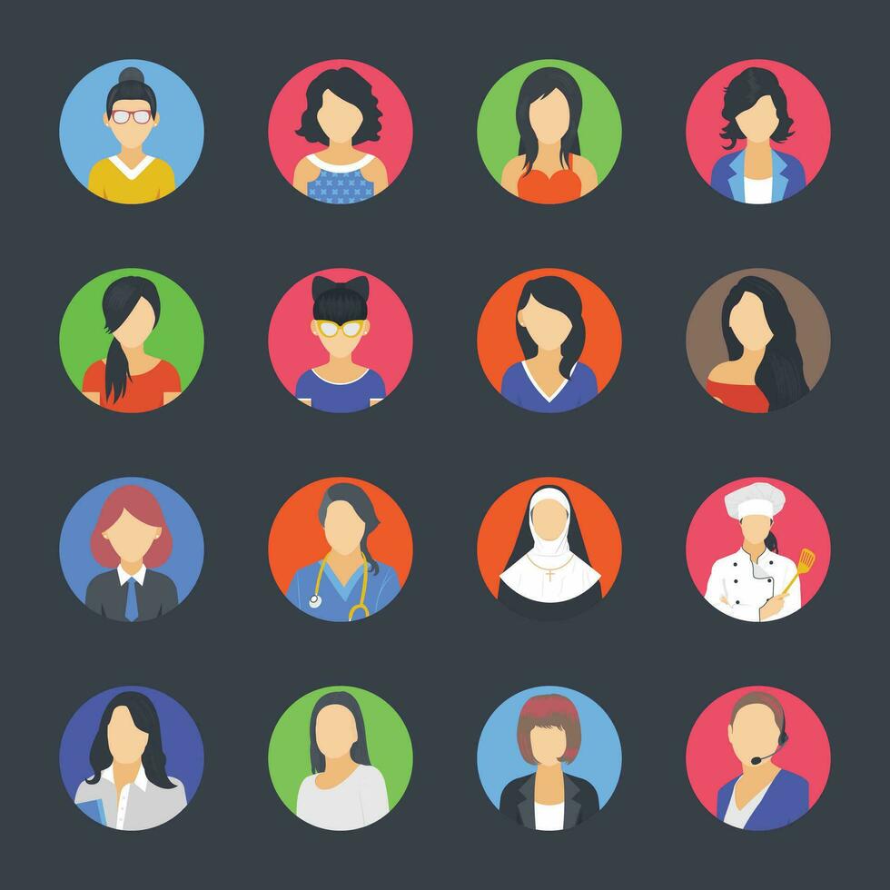 Flat Icon Set of Humans vector