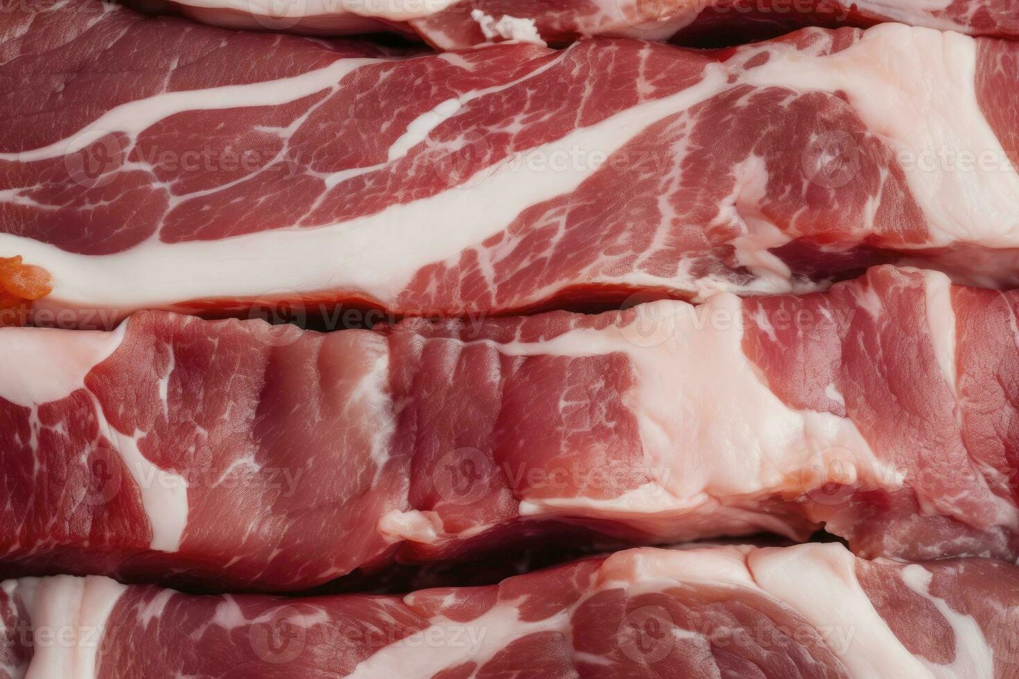 AI generated Macro shot of pork meat. Meat textured background. Beef steak is raw and juicy. AI Generated photo
