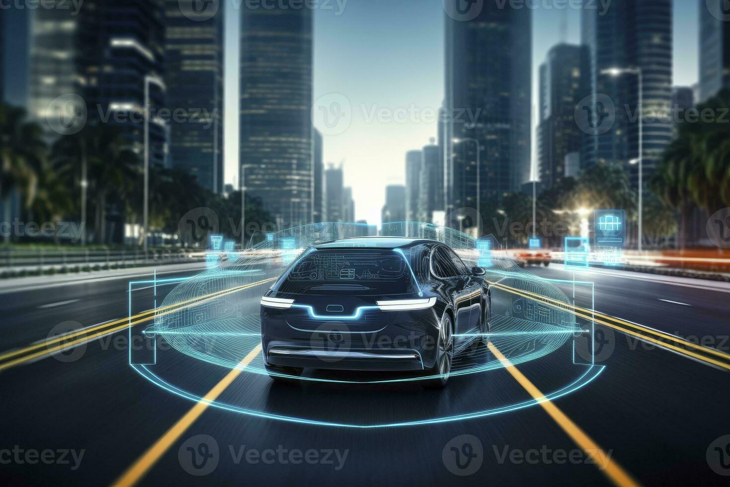 AI generated Modern smart car technology intelligent photo