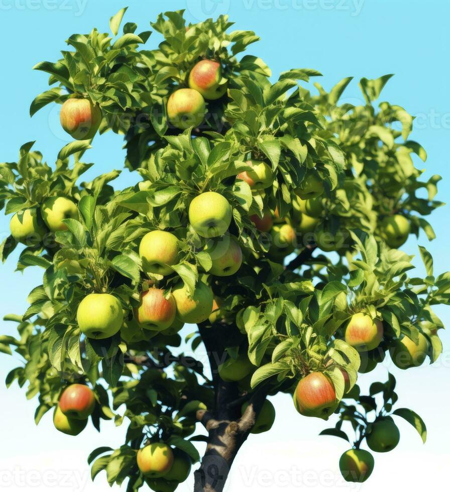 AI generated A beautiful green apple tree. AI Generated photo
