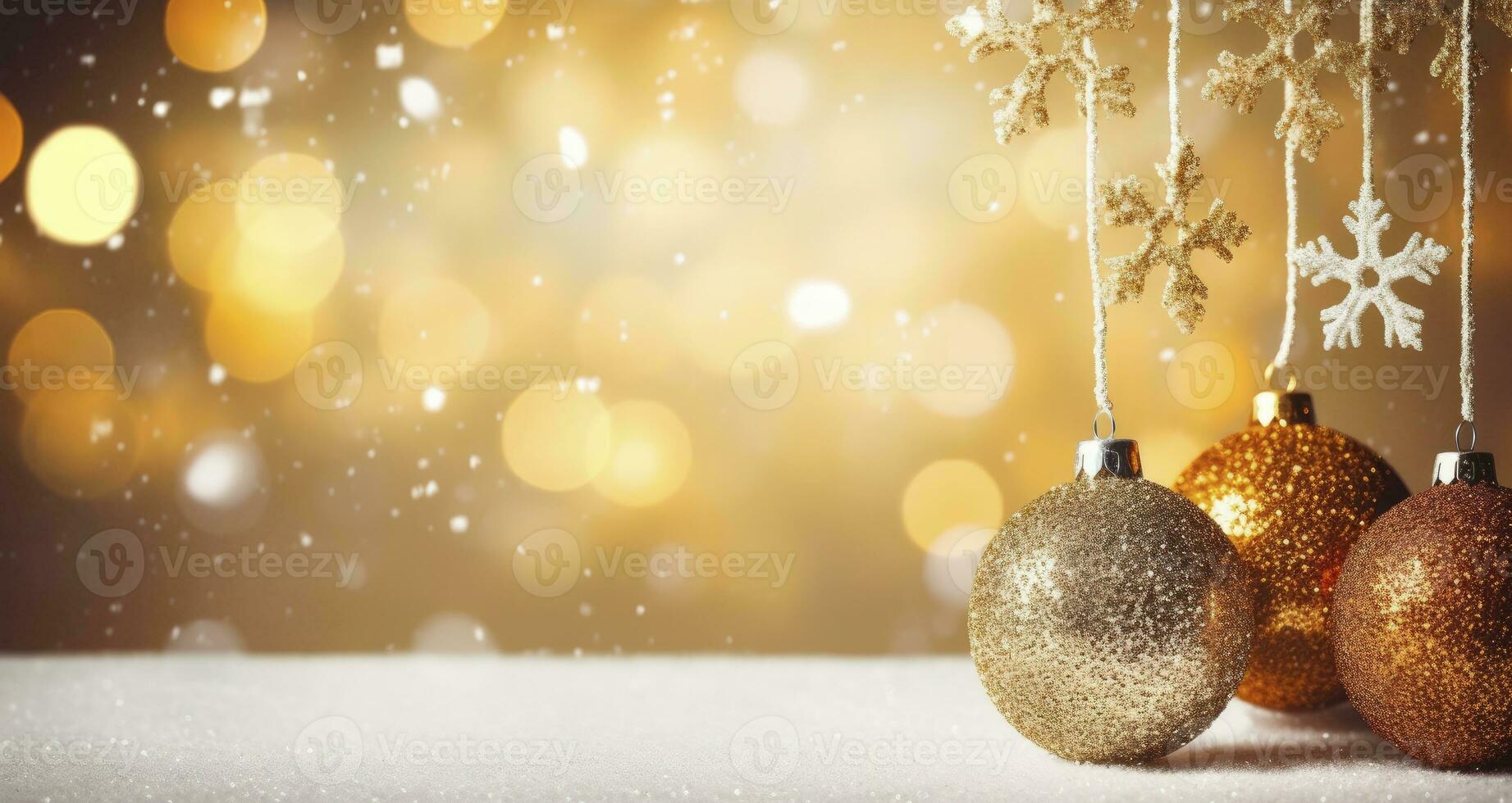 AI generated Christmas boll with Christmas background. AI Generated photo