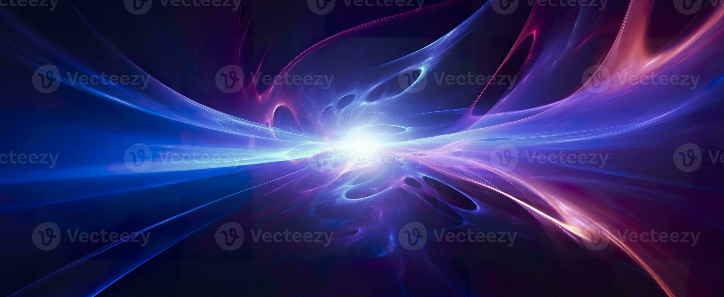 AI generated Neon colored glowing high energy singularity in space, 3D rendering. AI Generated photo