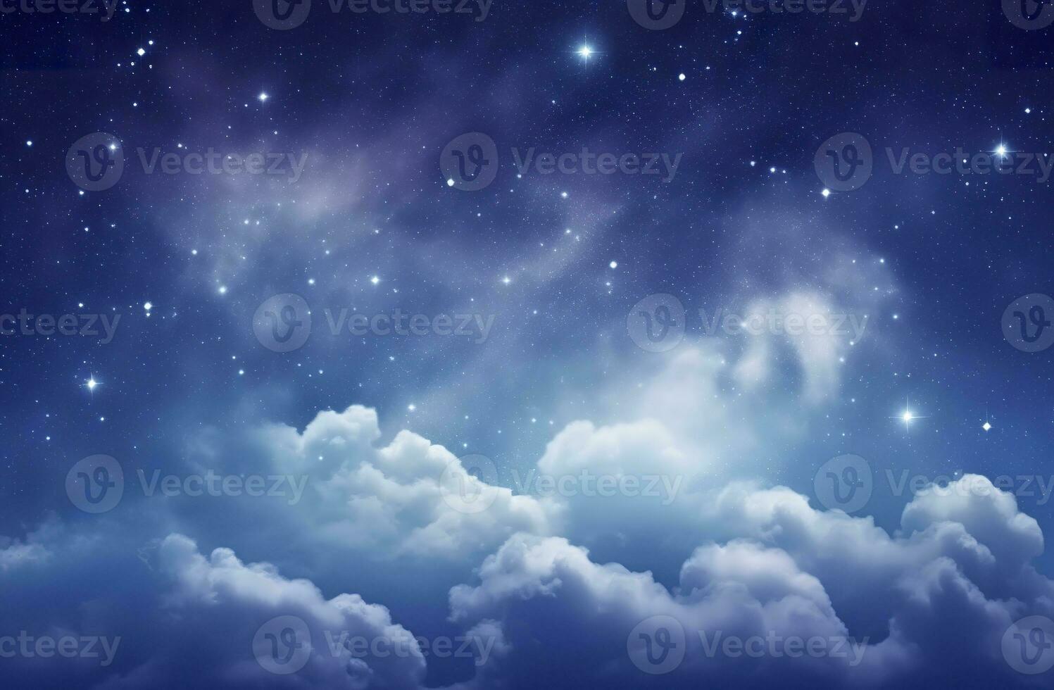 AI generated Space of night sky with clouds and stars. Generative AI photo