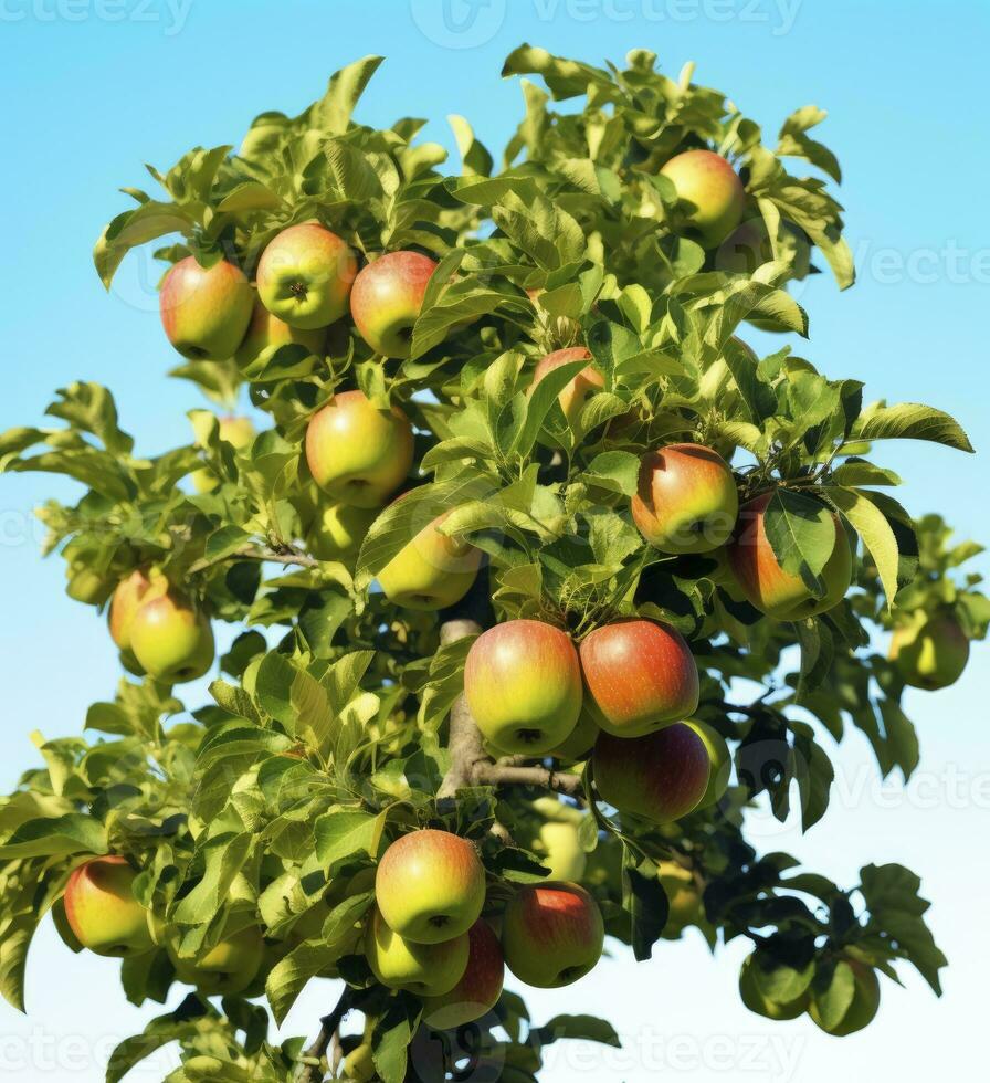 ai generado un hermosa verde manzana árbol. ai generado foto