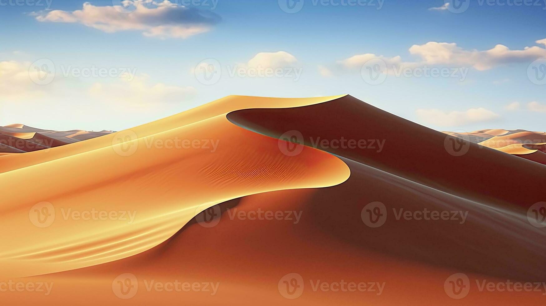 AI generated Desert with magical sands and dunes as inspiration for exotic adventures in dry climates.  AI Generated. photo