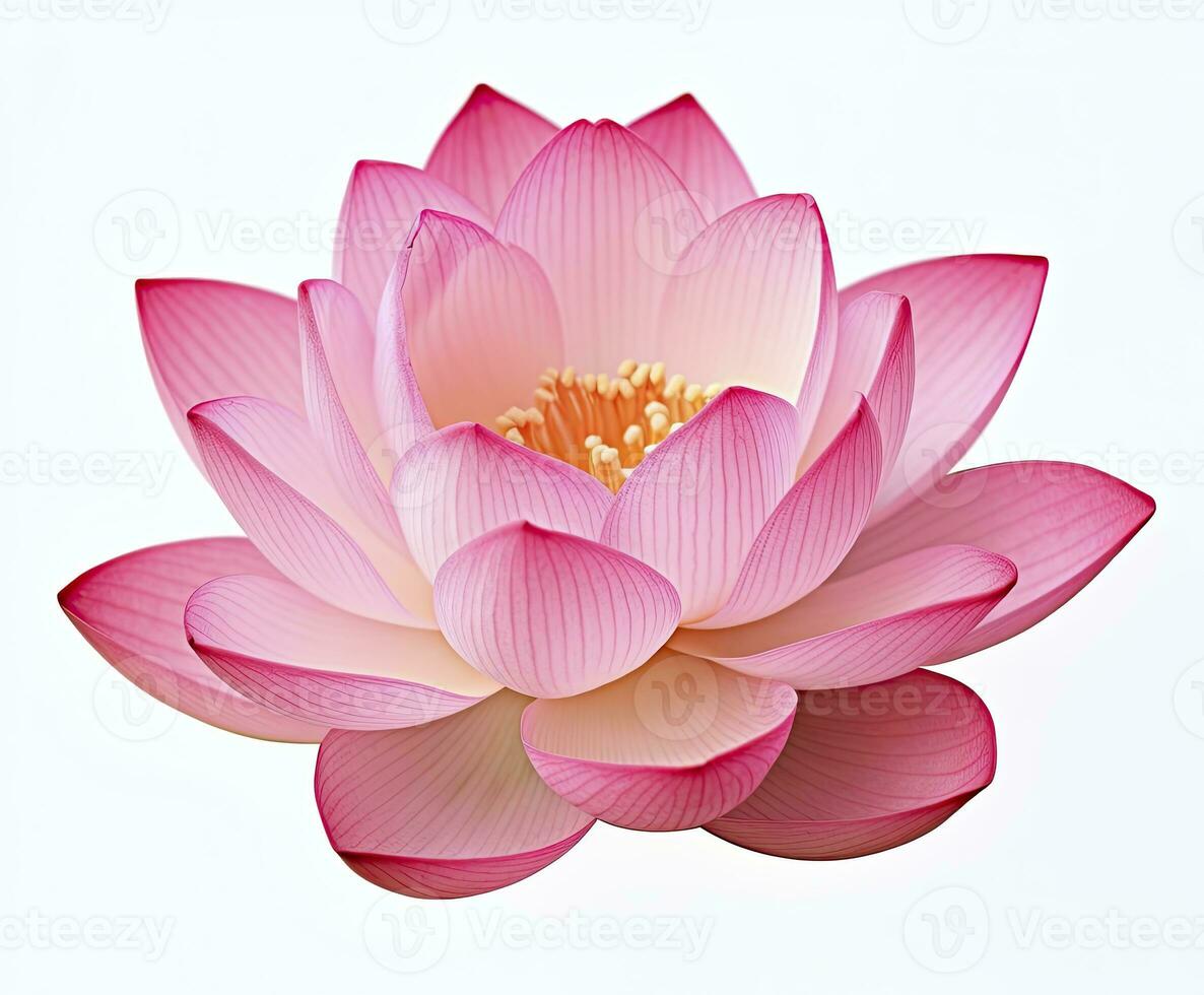 AI generated Lotus flower on white background. AI Generated photo