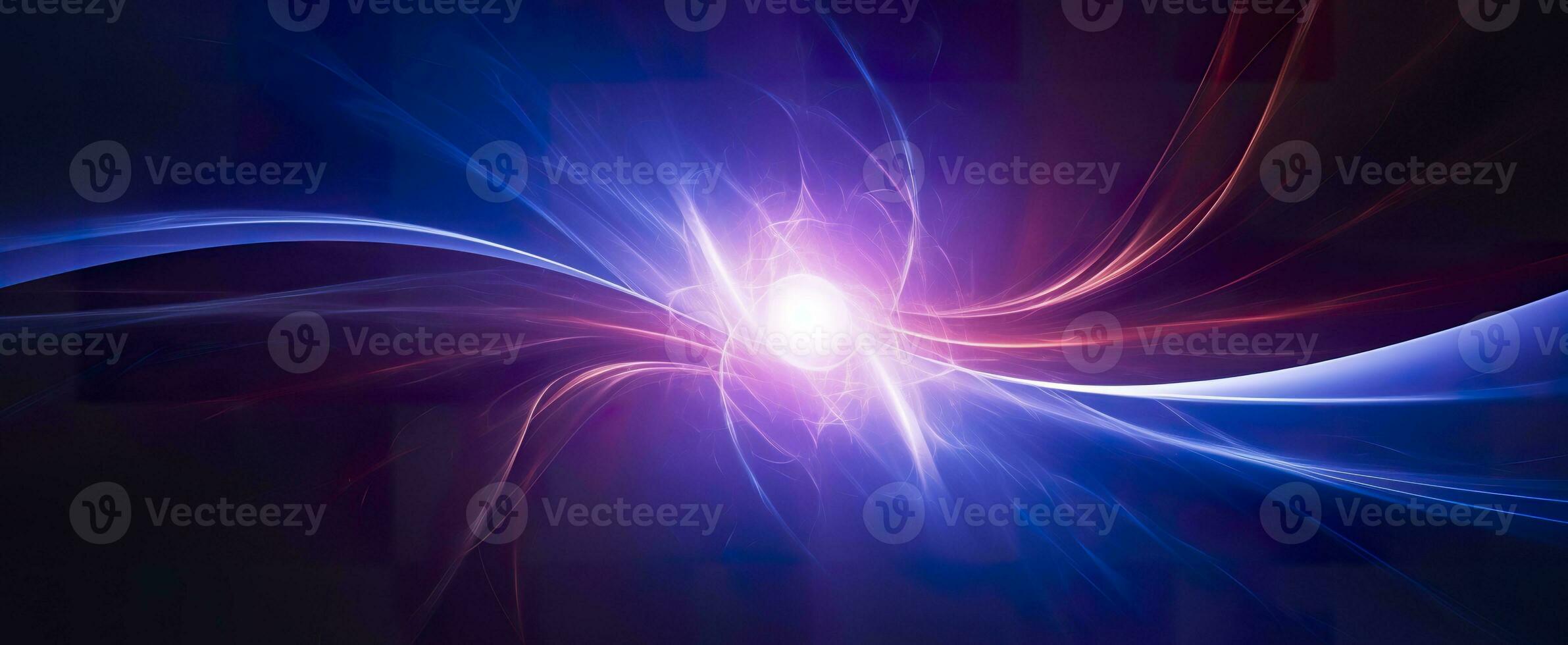 AI generated Neon colored glowing high energy singularity in space, 3D rendering. AI Generated photo