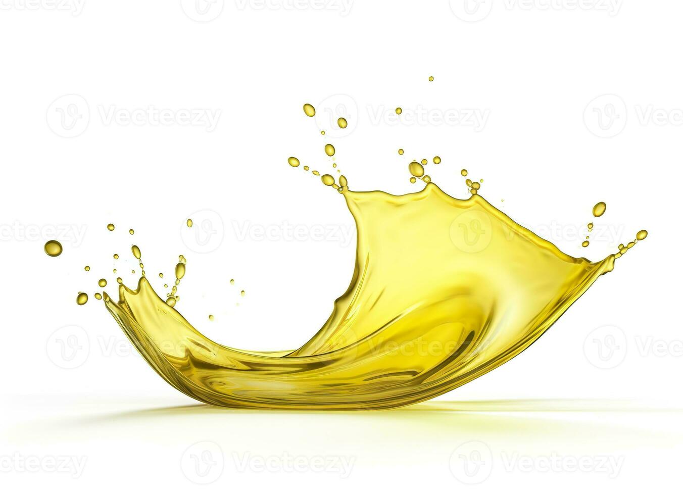 AI generated Olive or engine oil splash, cosmetic serum liquid isolated on white background. Generative AI photo