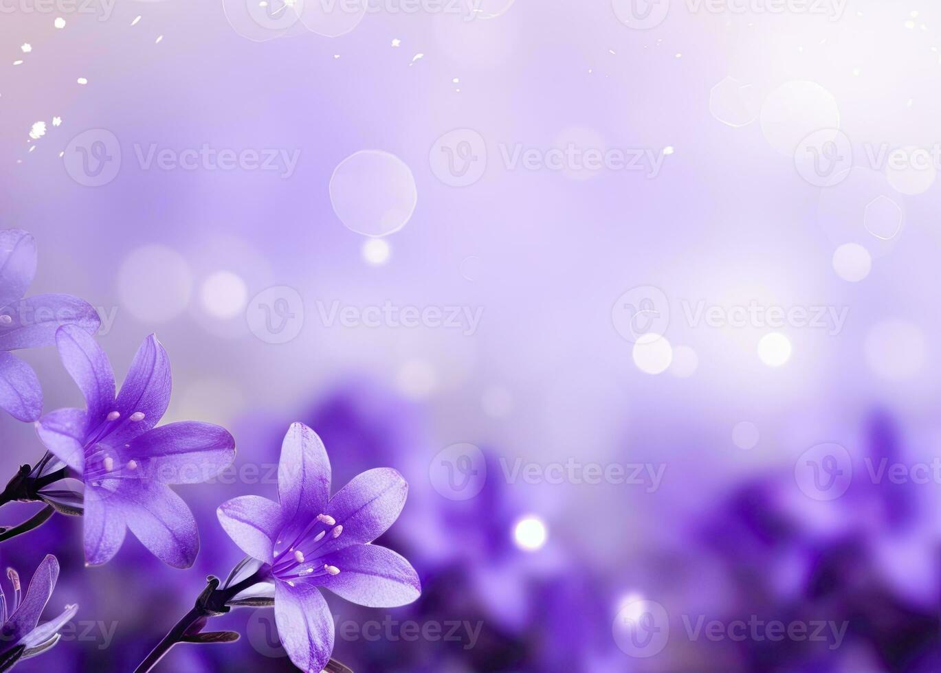 AI generated Abstract spring background with purple flowers. AI Generated photo