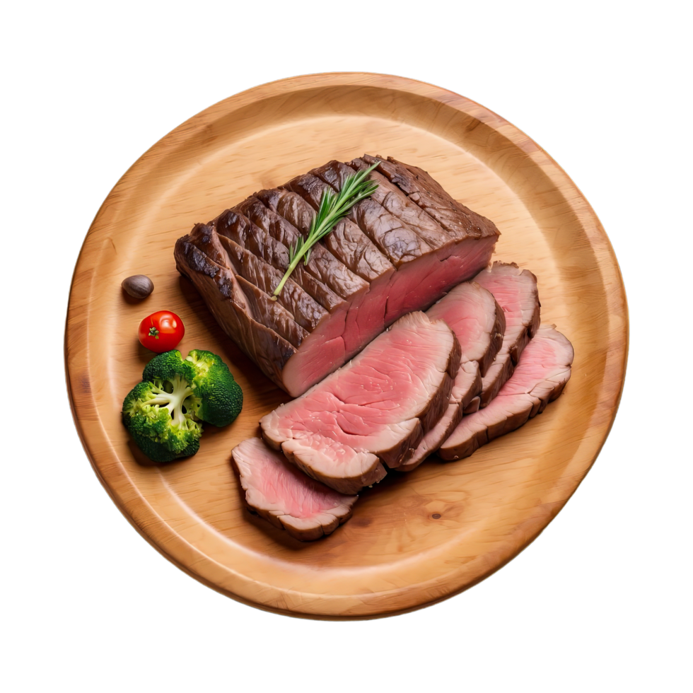 AI generated Roast beef steak isolated on transparent background
