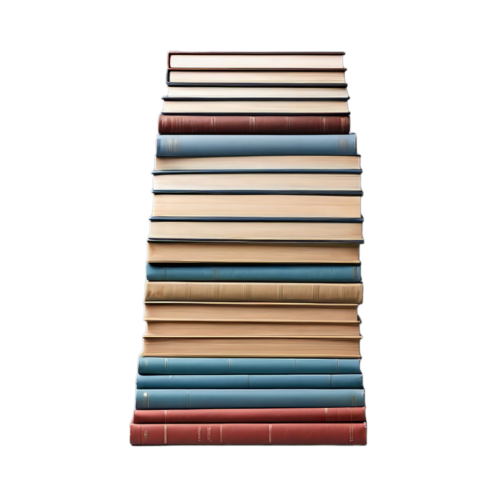 AI generated Books piled isolated on transparent background png