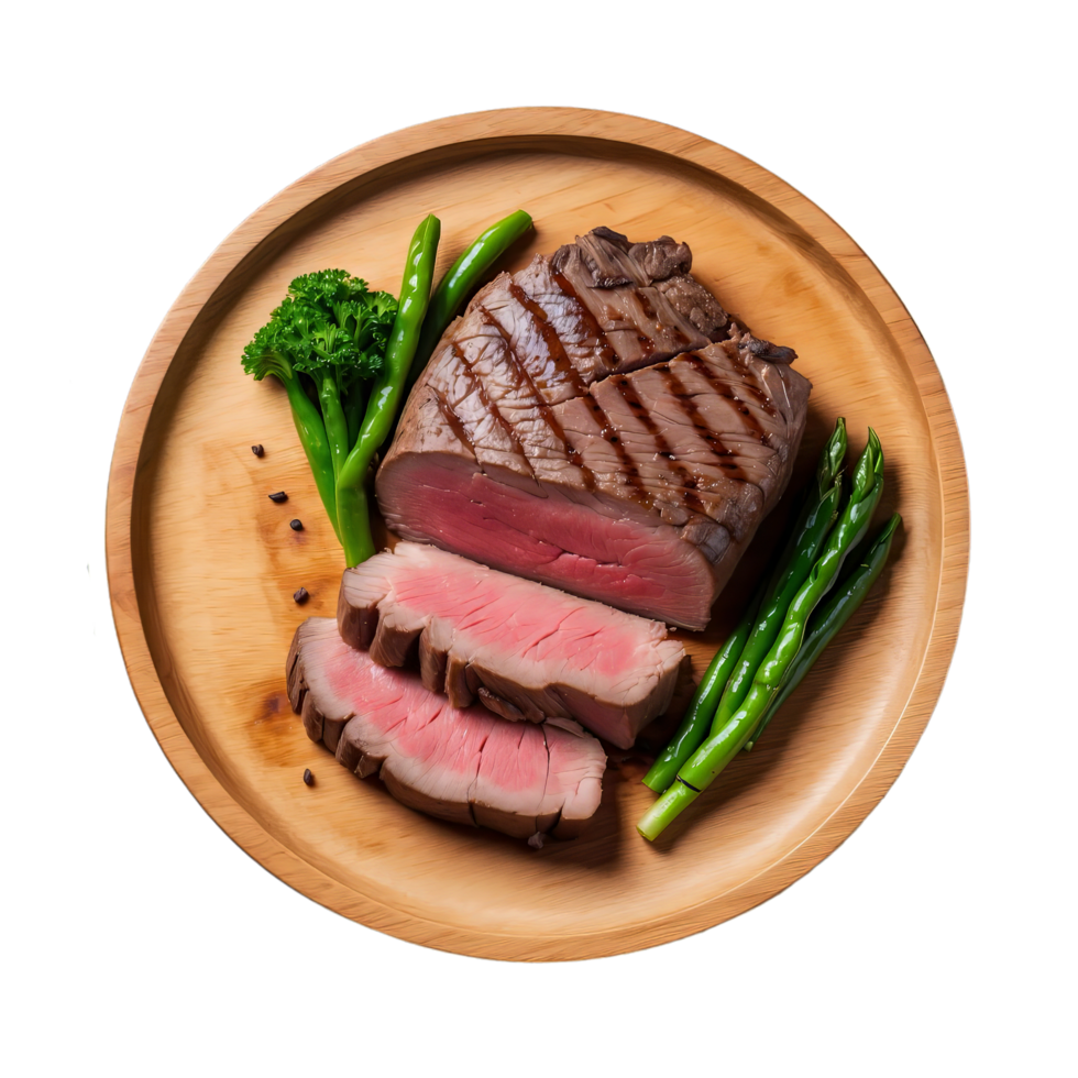 ai généré rôti du boeuf steak isolé sur transparent Contexte png