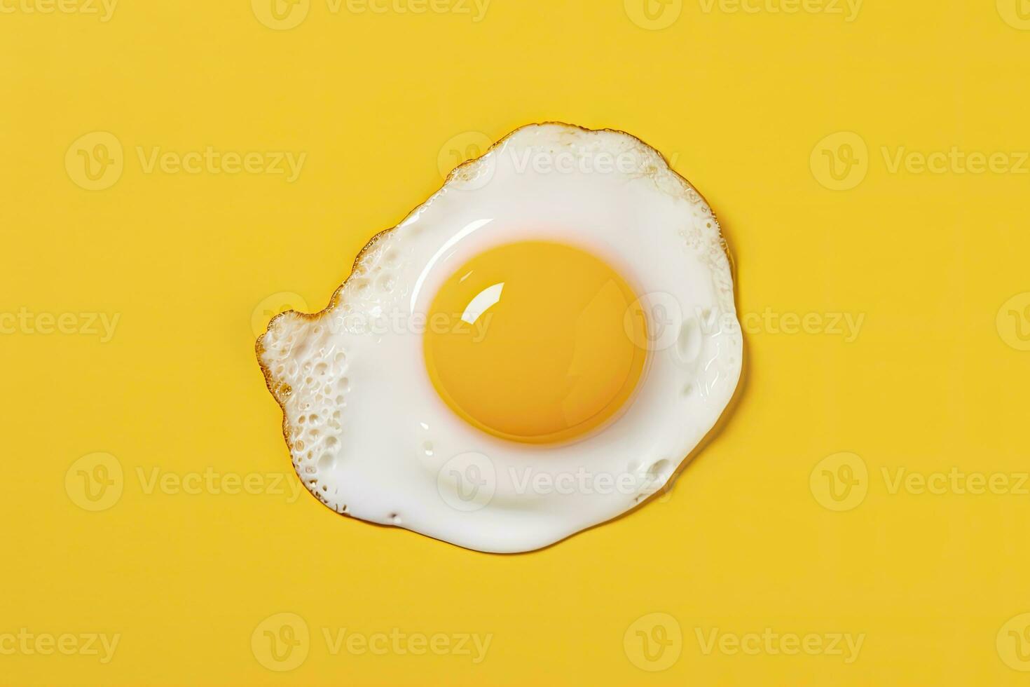 AI generated Fried egg on a yellow background. AI Generated photo