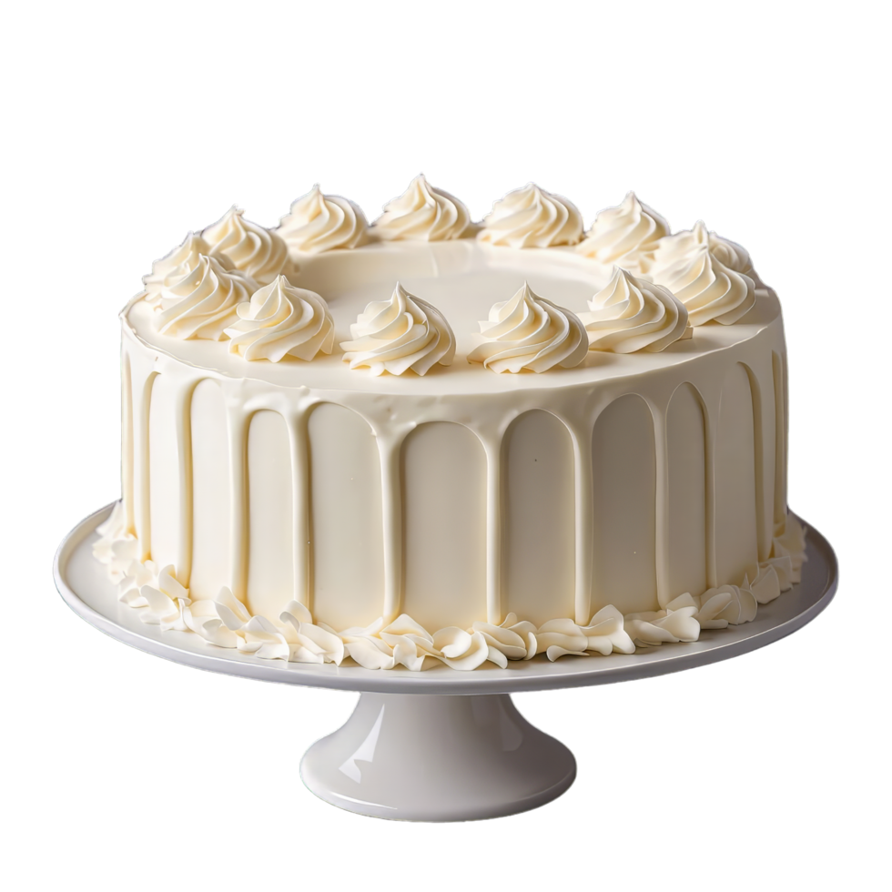 AI generated cake with Vanilla buttercream isolated on transparent background png