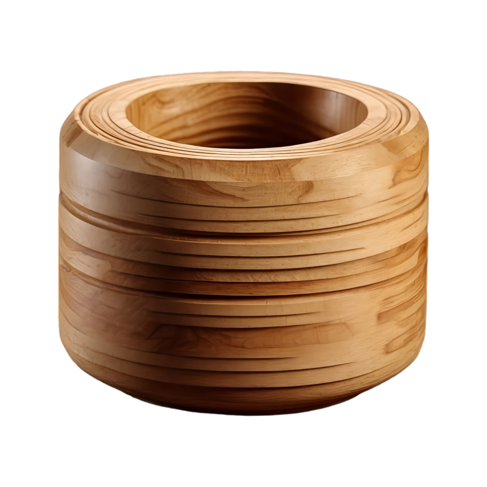 AI generated wooden cylinder with a spiral cut isolated on transparent ...