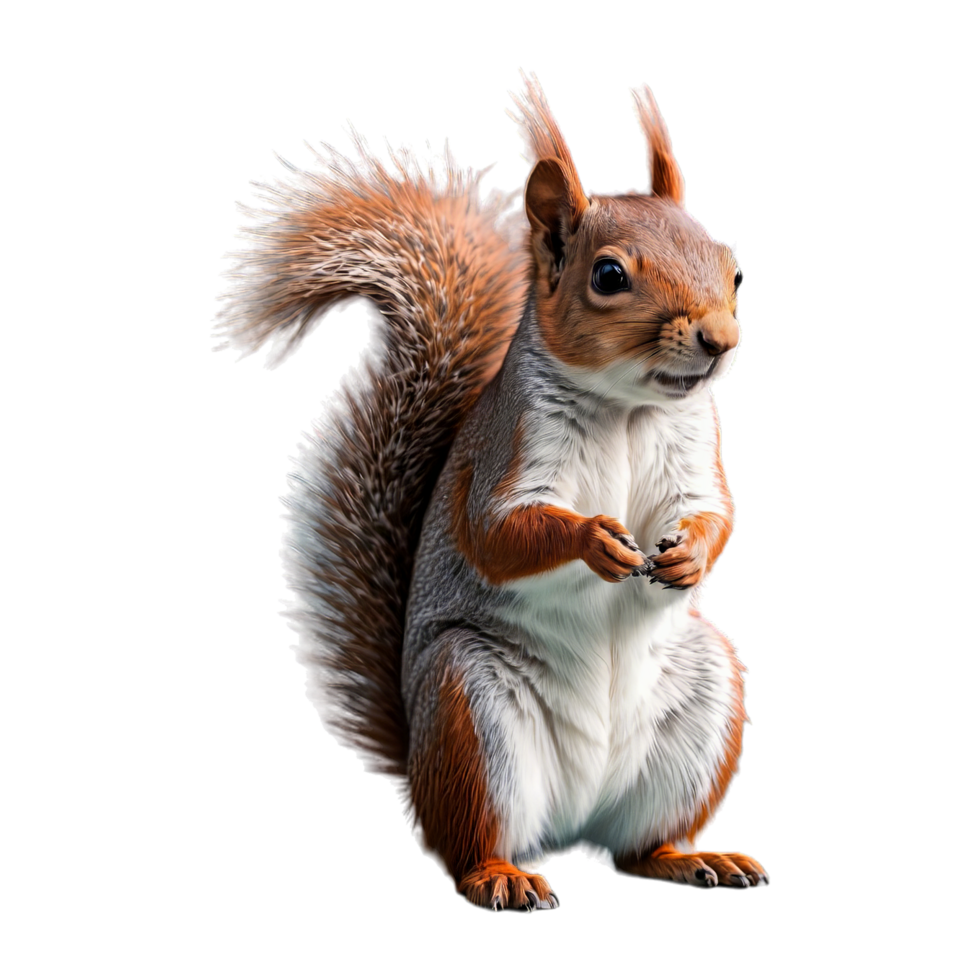 AI generated squirrel isolated on transparent background png