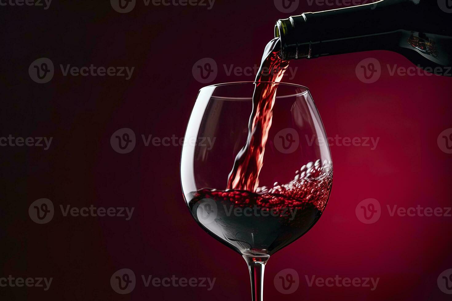 AI generated Pouring red wine into a wine glass. AI Generative photo