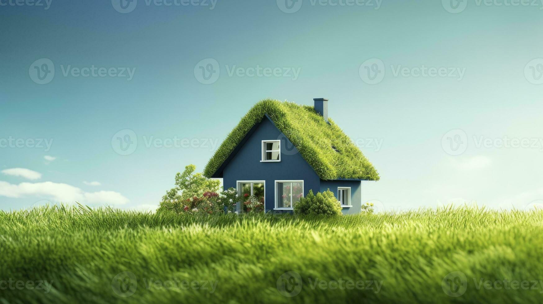 AI generated Green and environmentally friendly housing concept. AI Generated photo