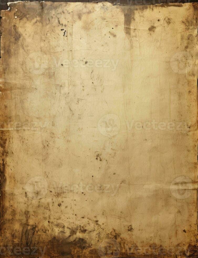 AI generated Sheet of vintage yellowed paper. AI Generated photo