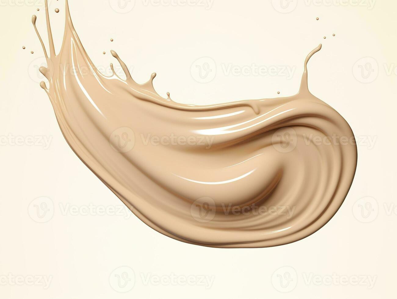 AI generated Liquid foundation splash element, fluid cosmetic cream 3d rendering. AI Generated photo