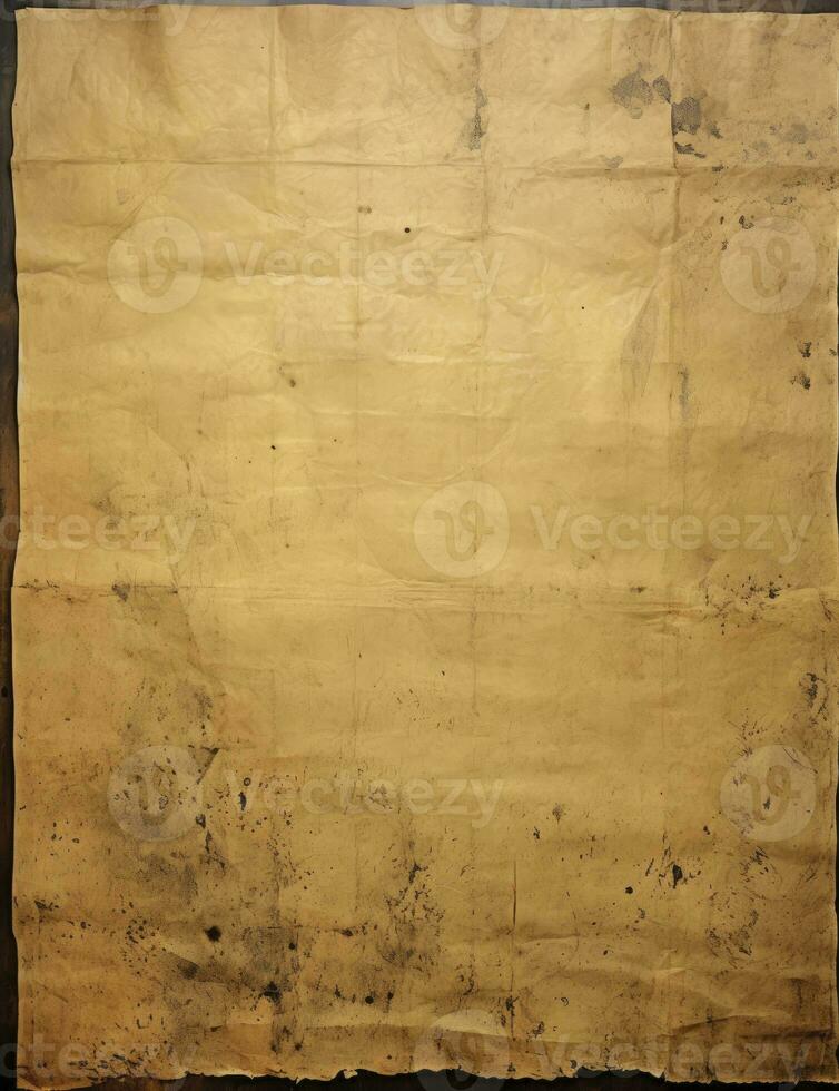 AI generated Sheet of vintage yellowed paper. AI Generated photo