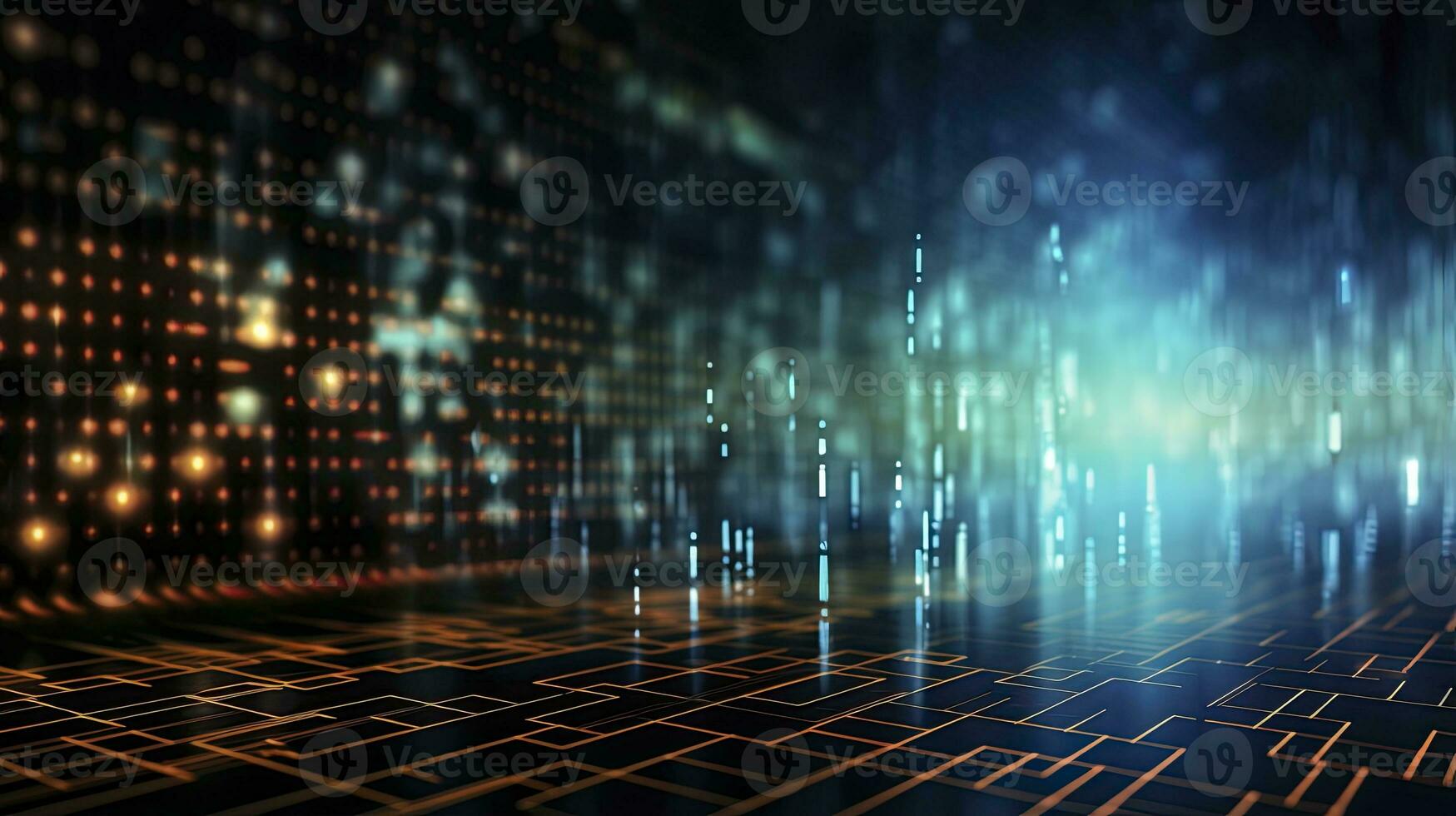 AI generated An abstract digital background with binary code and AI algorithms running in the background. AI Generated photo