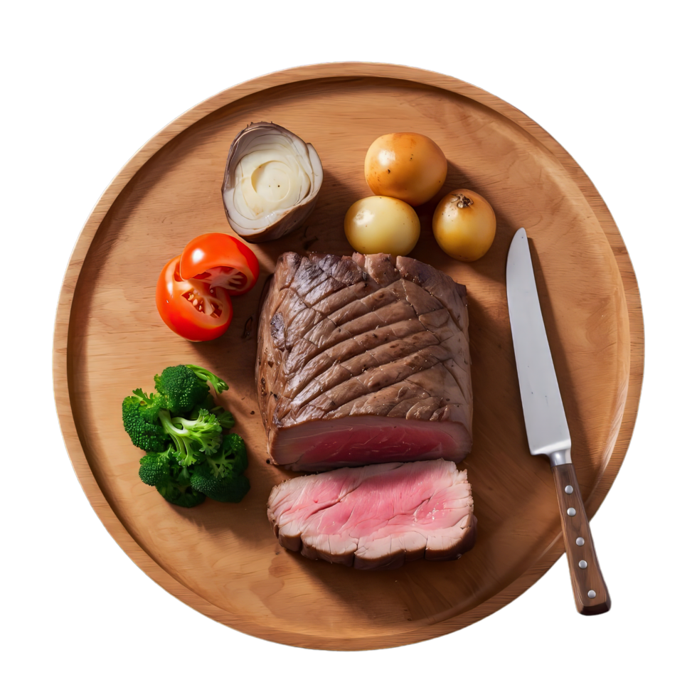 AI generated Roast beef steak isolated on transparent background
