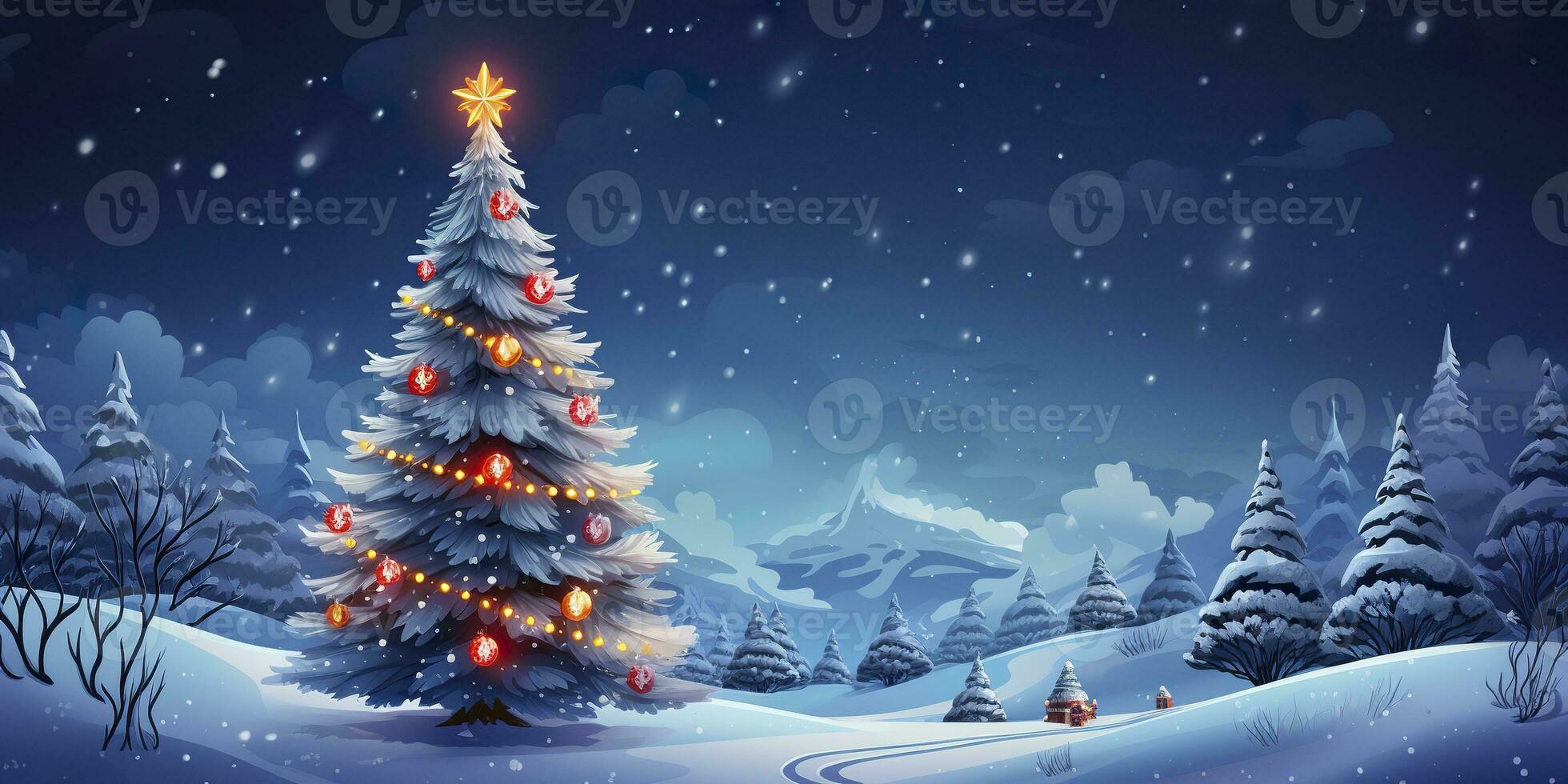 AI generated Merry Christmas and Happy New Year Background. AI Generated photo