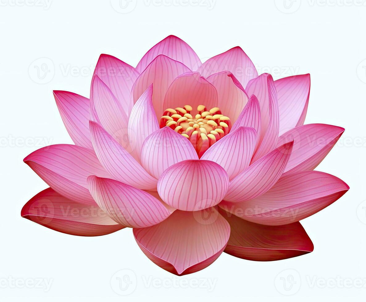 AI generated Lotus flower on white background. AI Generated photo