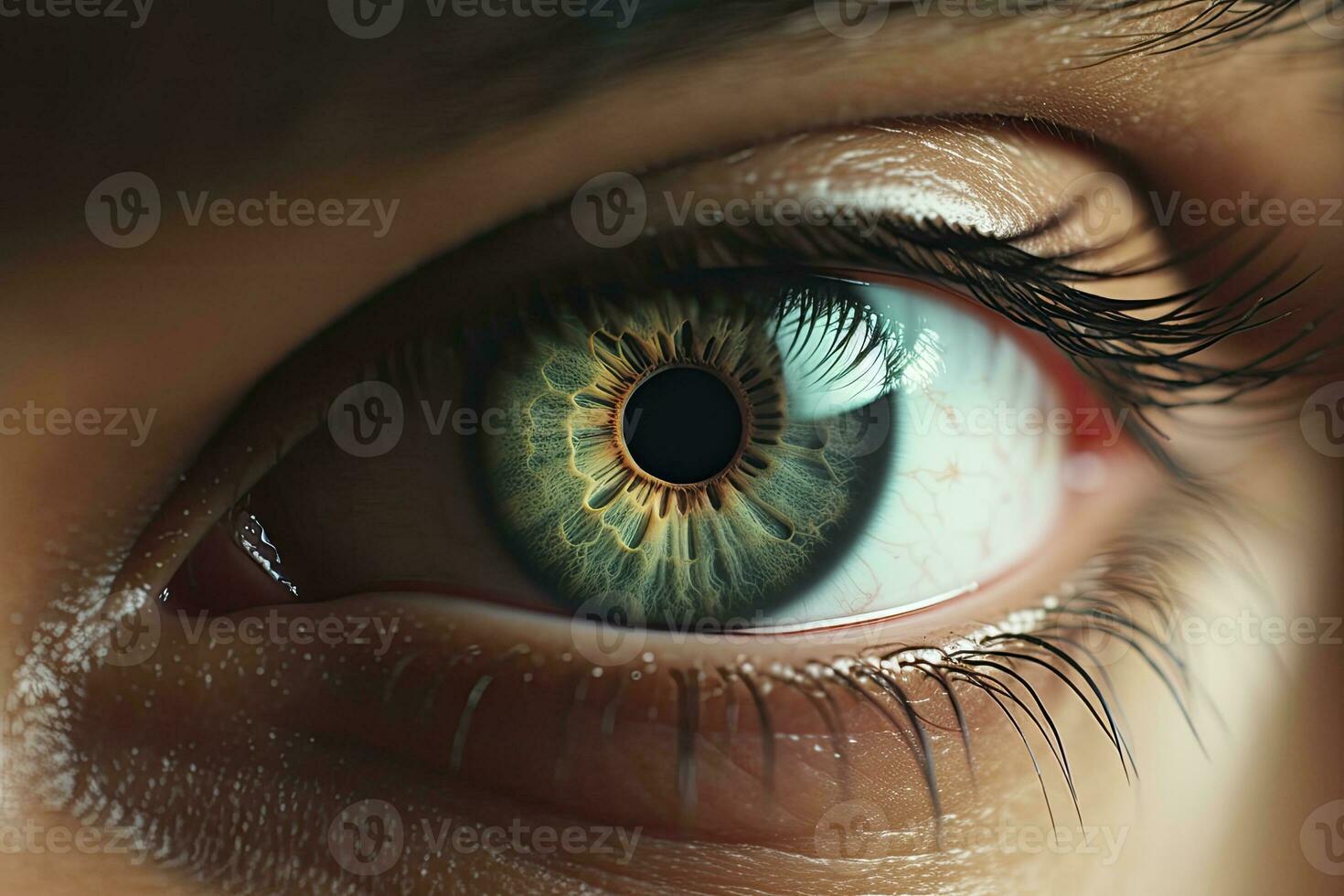 AI generated Close up of beautiful eye, looking at the camera. AI Generated photo