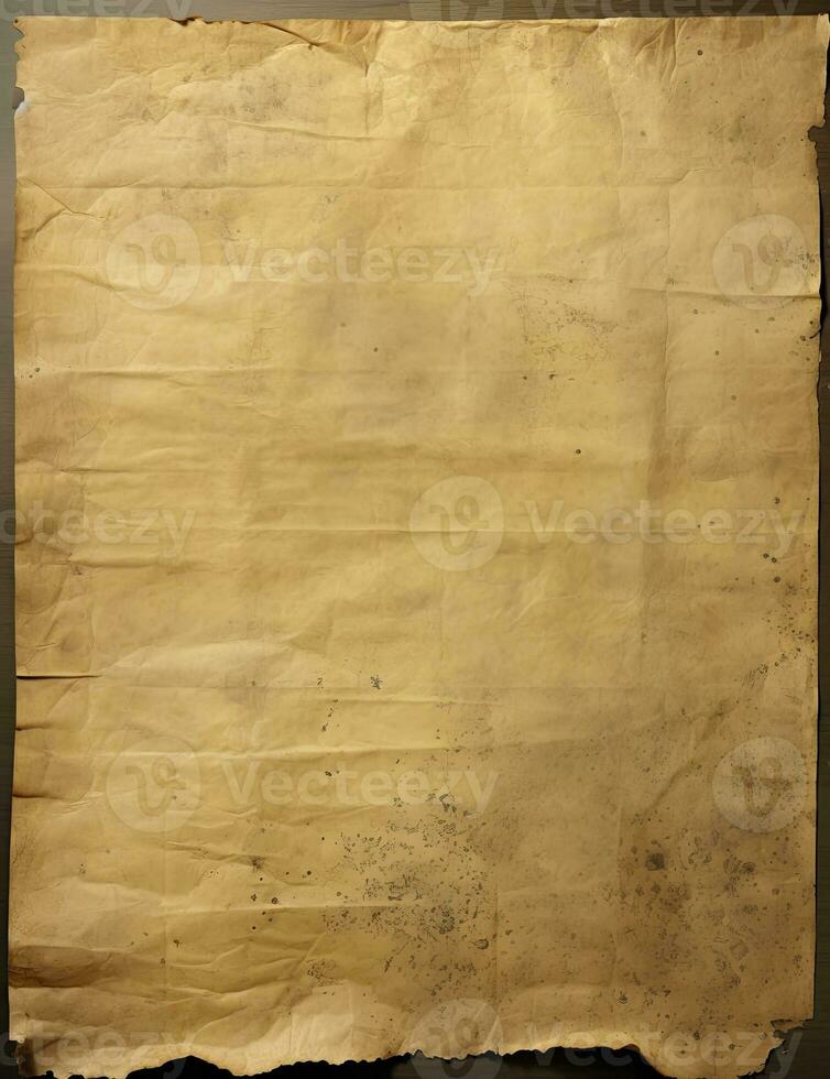 AI generated Sheet of vintage yellowed paper. AI Generated photo