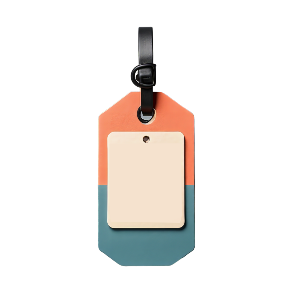 AI generated textured tag label isolated on transparent background png