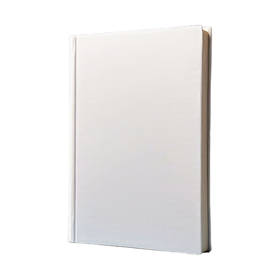 AI generated white book cover isolated on transparent background png