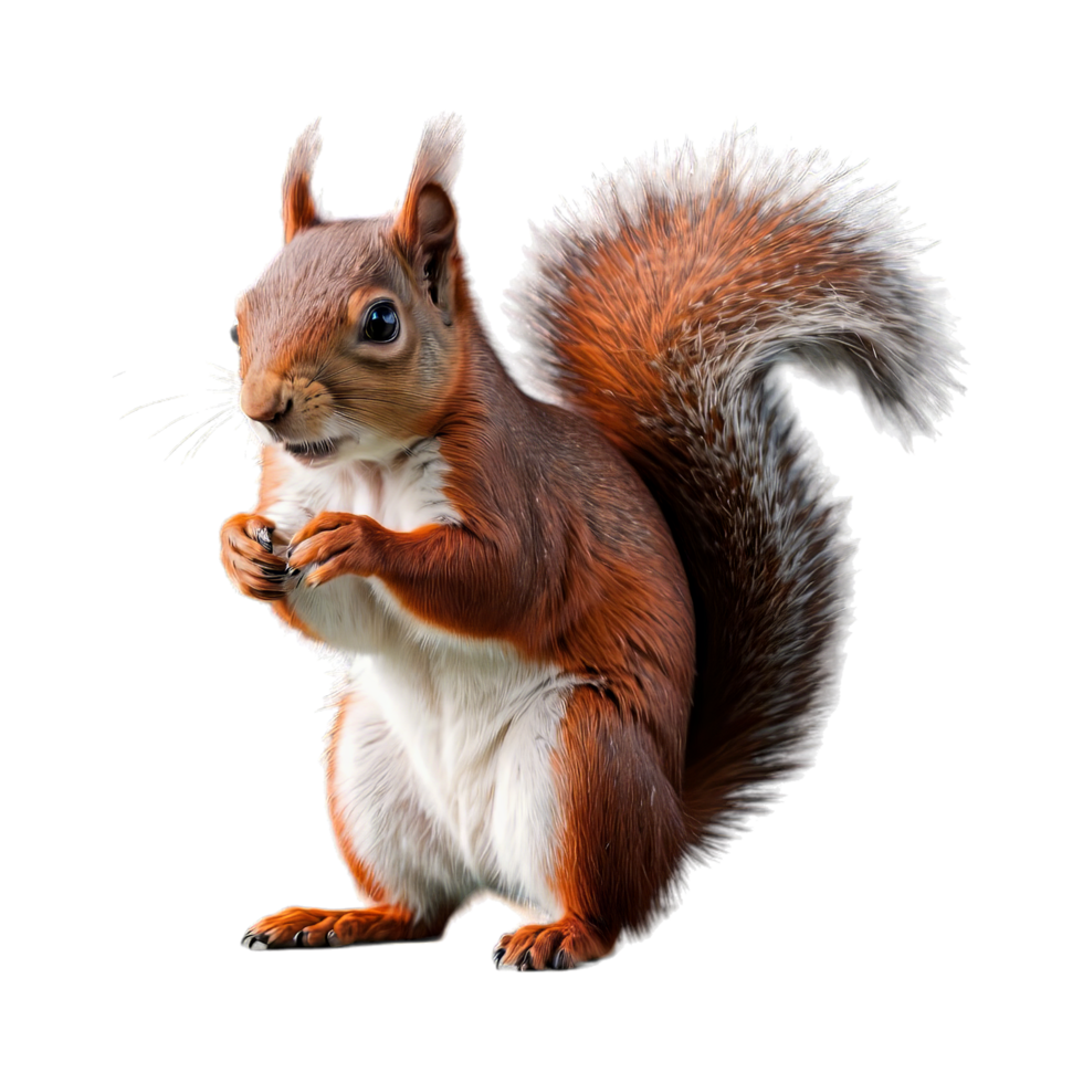 AI generated squirrel isolated on transparent background png