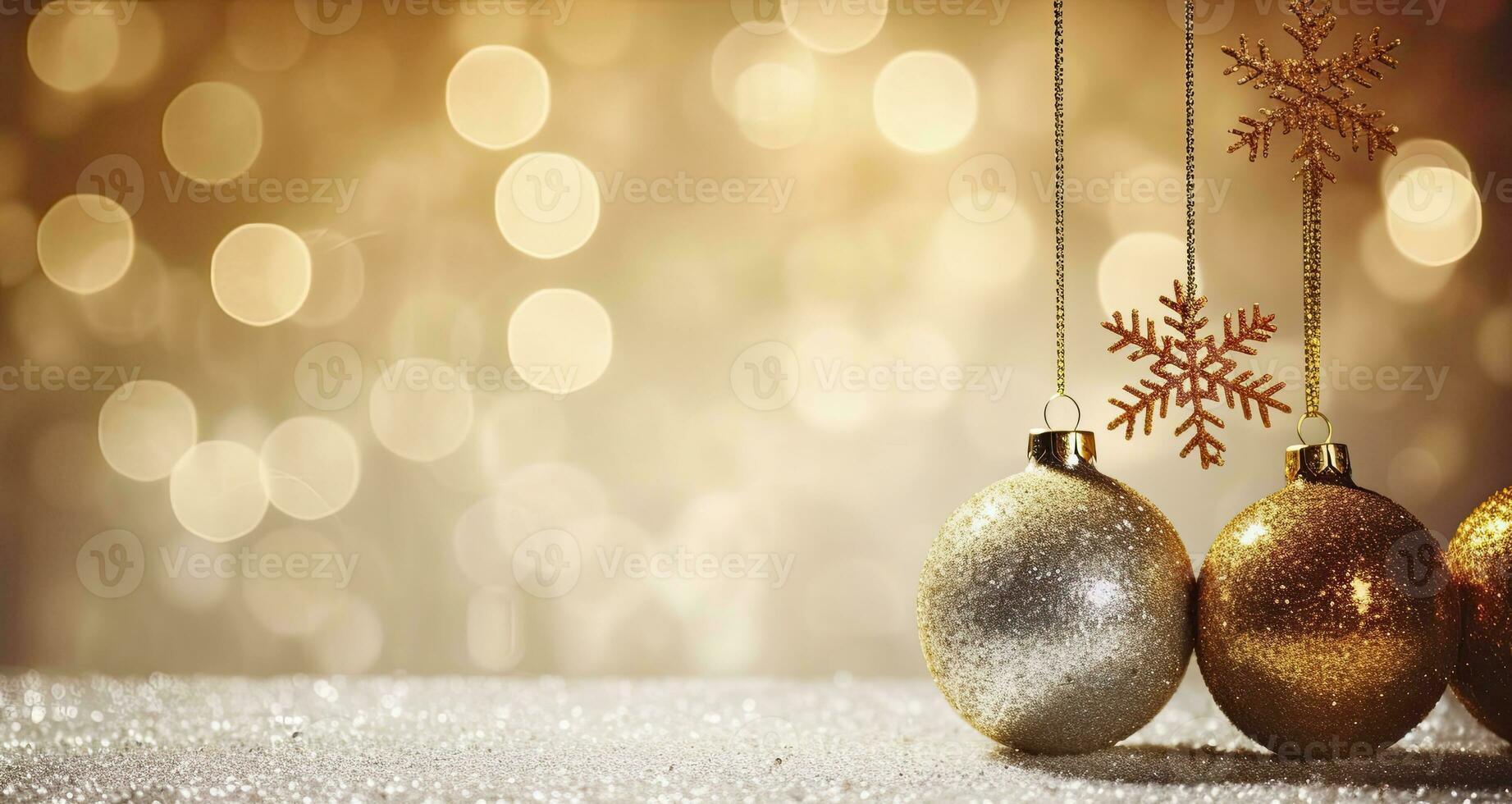 AI generated Christmas boll with Christmas background. AI Generated photo