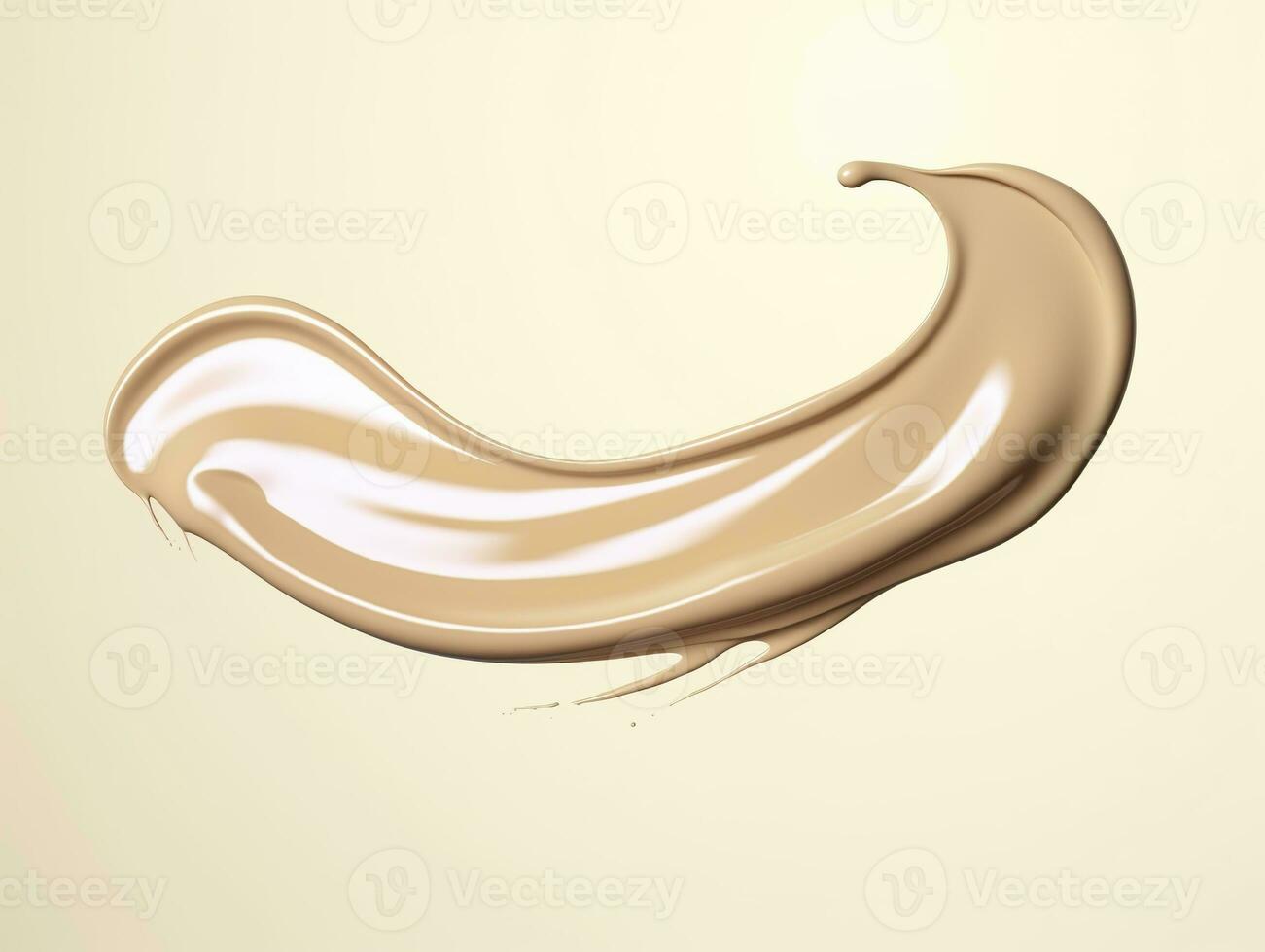 AI generated Liquid foundation splash element, fluid cosmetic cream 3d rendering. AI Generated photo