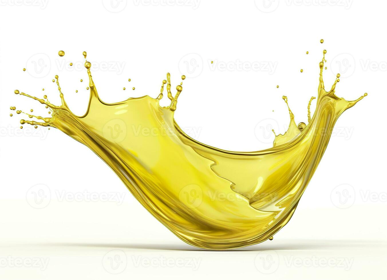 AI generated Olive or engine oil splash, cosmetic serum liquid isolated on white background. Generative AI photo