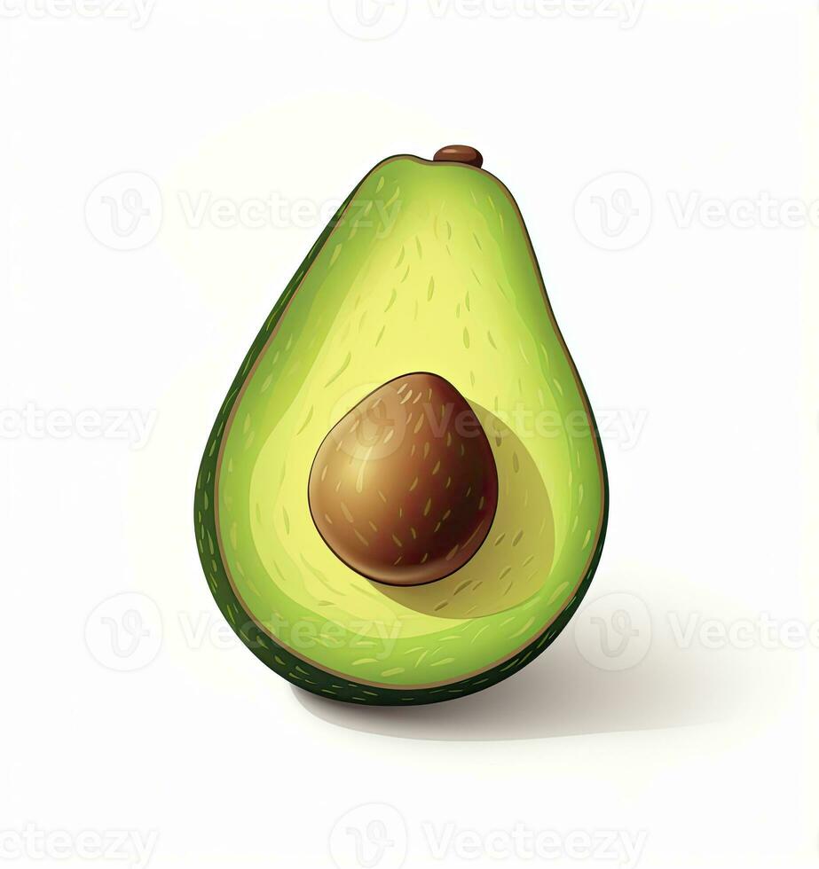 AI generated Avocado on white background. AI Generated photo