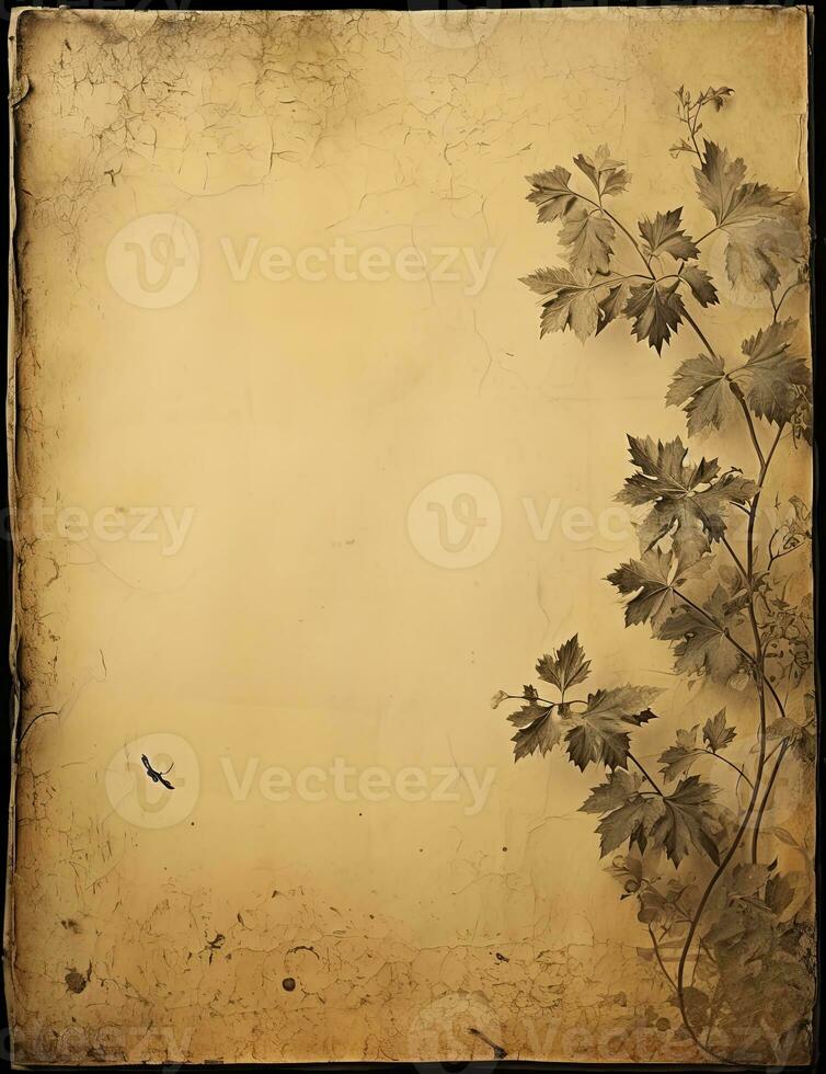 AI generated Sheet of vintage yellowed paper. AI Generated photo